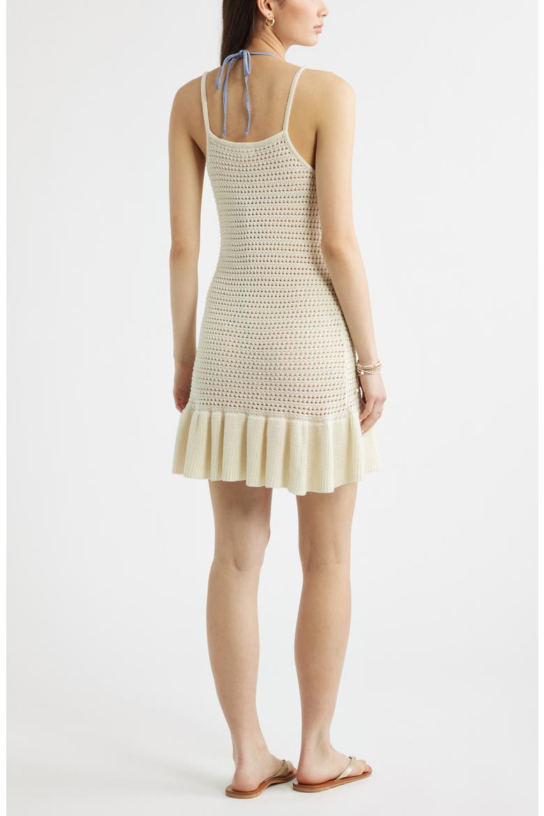 Open Stitch Cover-Up Minidress, Alternate, color, IVORY DOVE