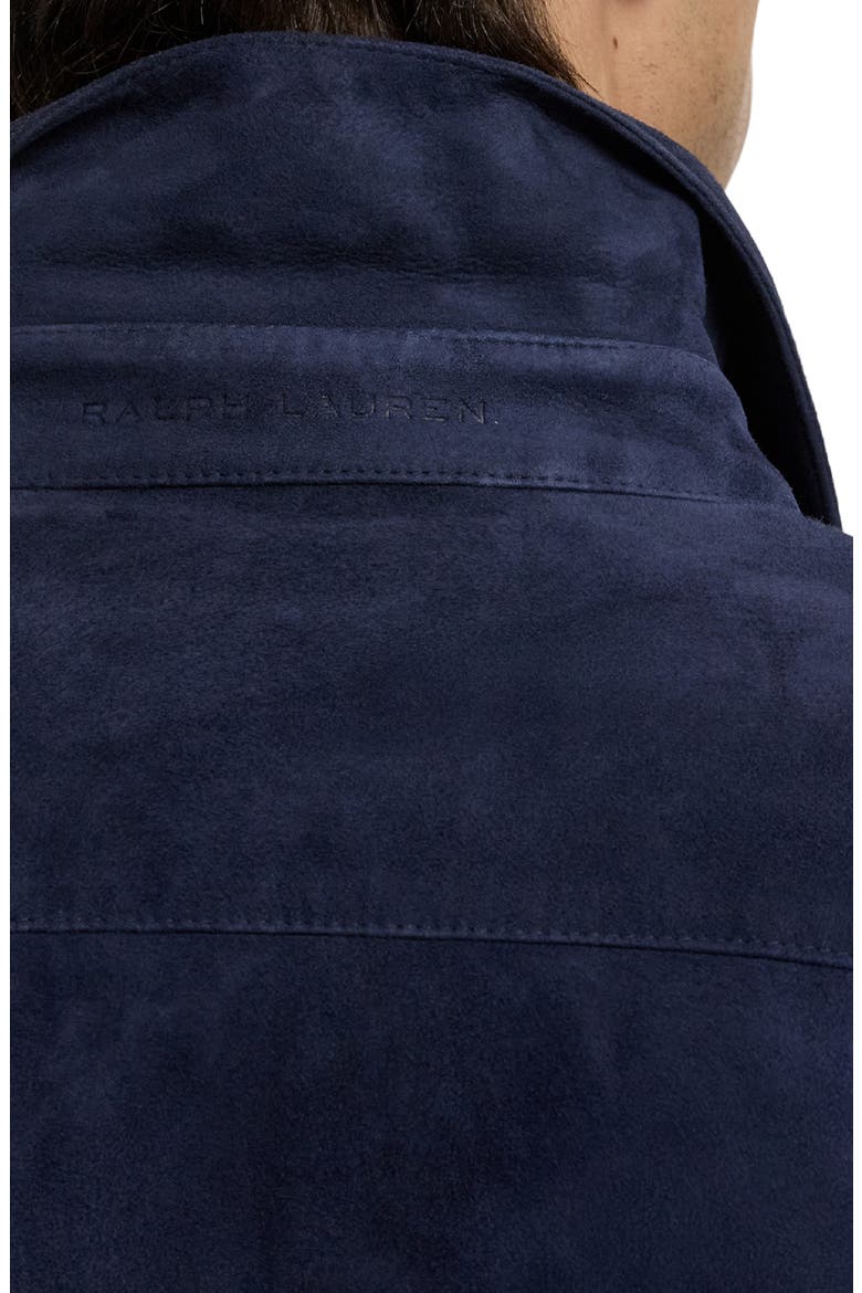 Calloway Insulated Lambskin Suede Shirt Jacket, Alternate, color, RACING NAVY