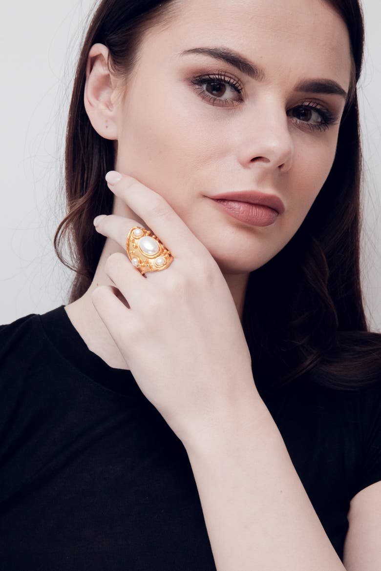 Little Byzance Ring, Alternate, color, WHITE