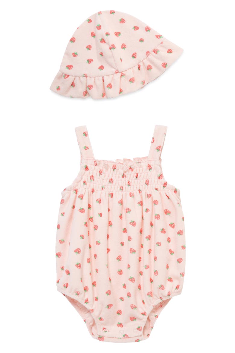Berries Bubble Bodysuit & Hat Set, Main, color, PINK