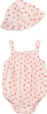Little Me Berries Bubble Bodysuit & Hat Set