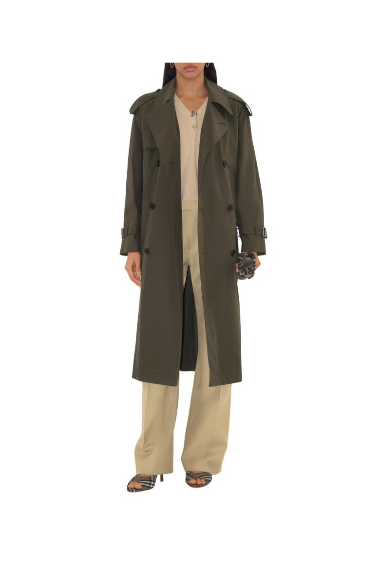 Burberry Long Gabardine Castleford Trench Coat, Alternate, color, 