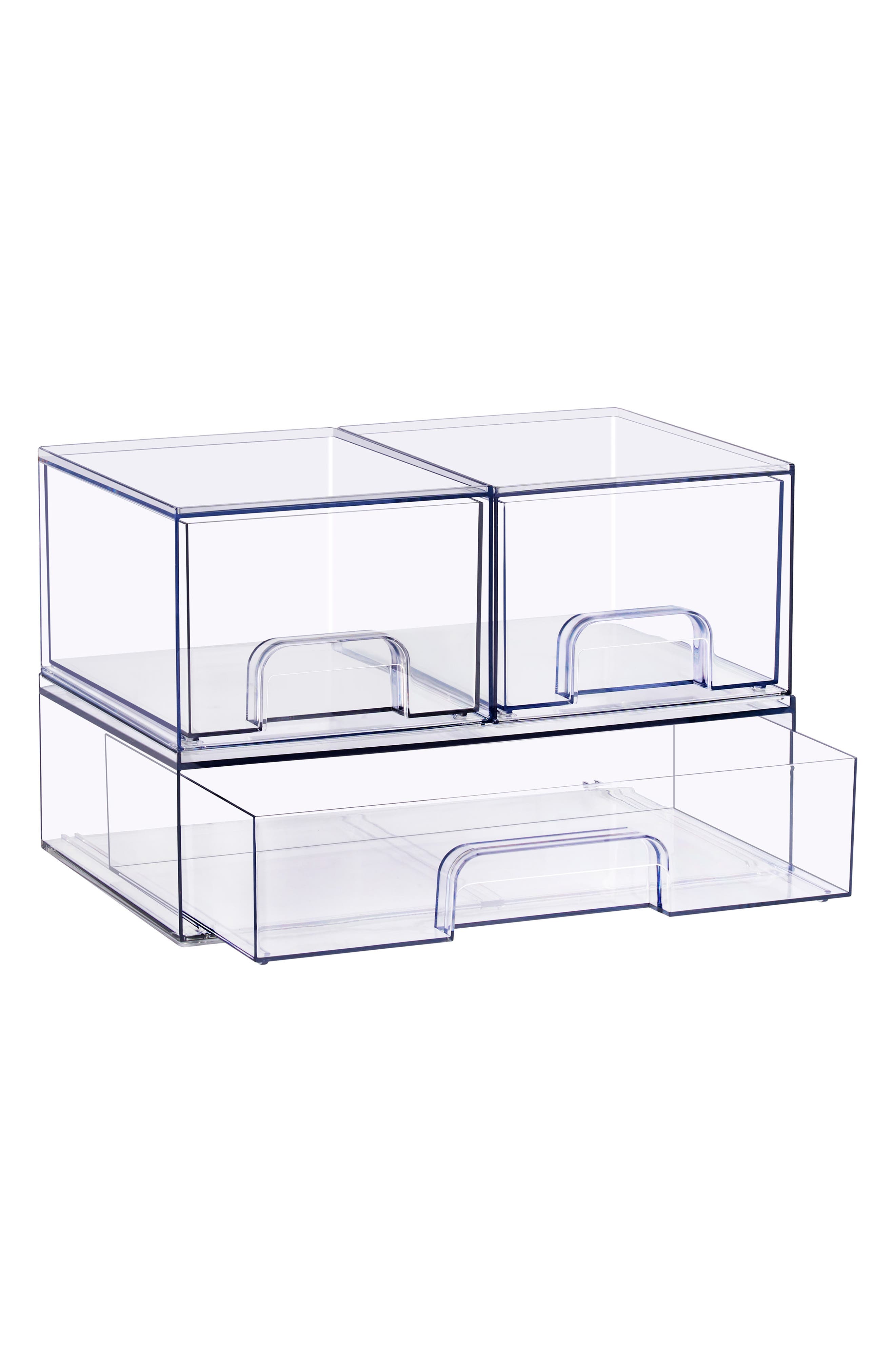 Set of 3 Stackable Clear Organizers