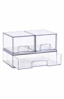 Set of 3 Stackable Clear Organizers