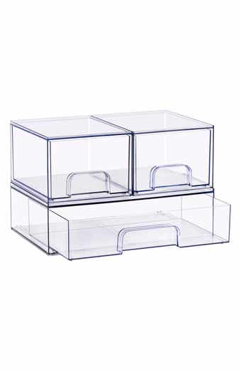 Set of 3 Stackable Clear Organizers