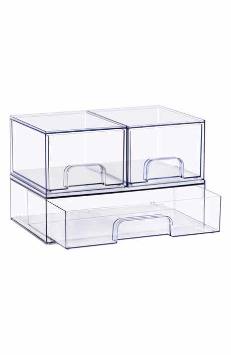 Set of 3 Stackable Clear Organizers