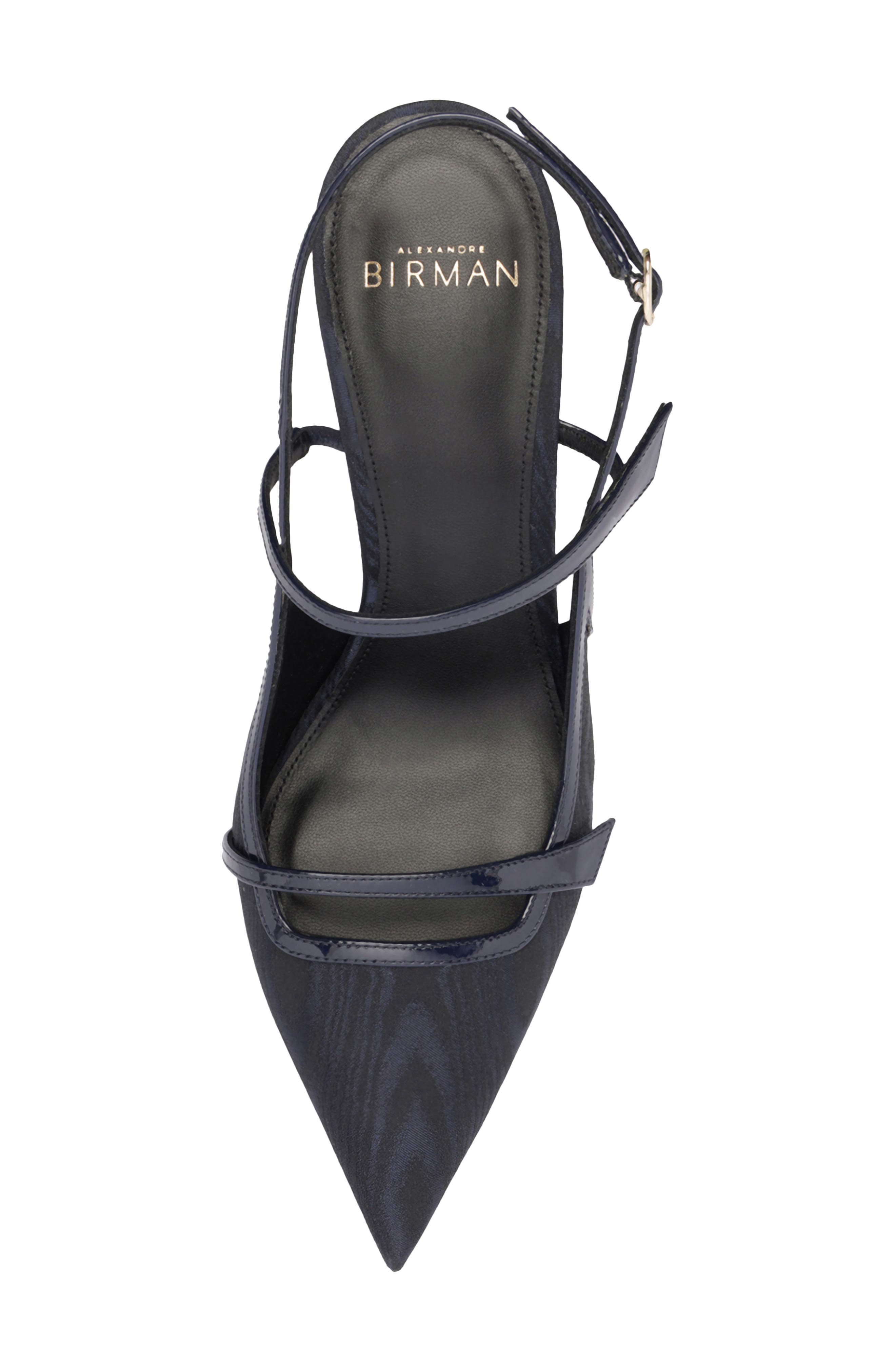 Tita Moiré Pointed Toe Slingback Pump, Alternate, color, MARINO OSCURO/DARK BLUE