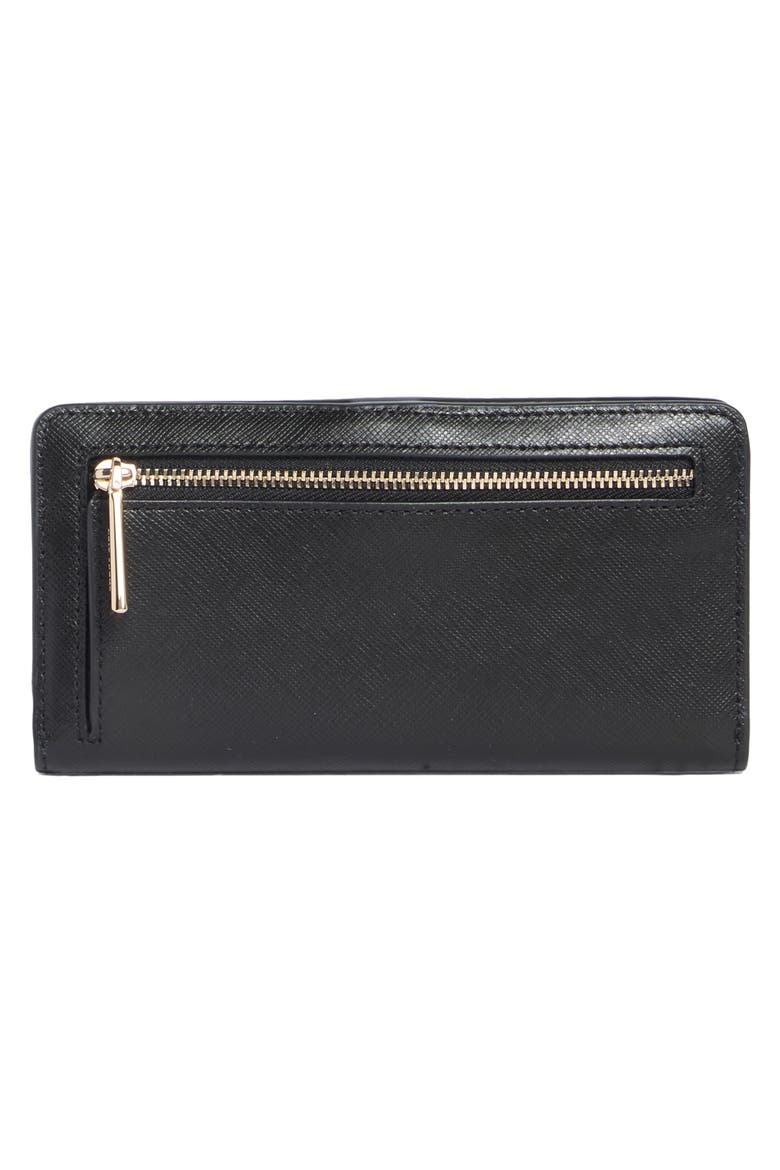 Madison Large Saffiano Leather Continental Wallet, Alternate, color, BLACK