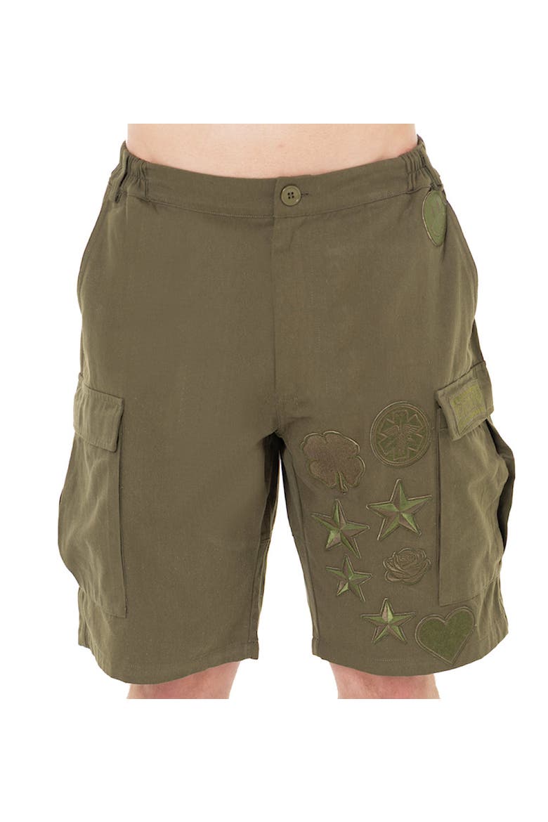 Menswear Patches Cargo Shorts, Main, color, Army Green