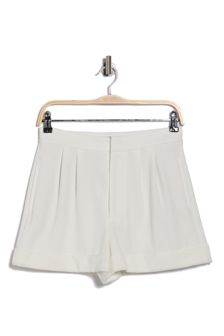 Conry Cuff Pleated Shorts, Alternate, color, OFF WHITE