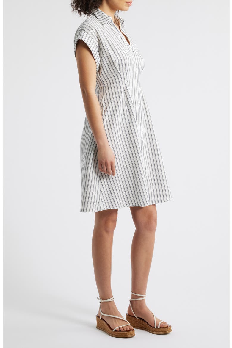 Ticking Stripe Shirtdress, Alternate, color, IVORY NAVY