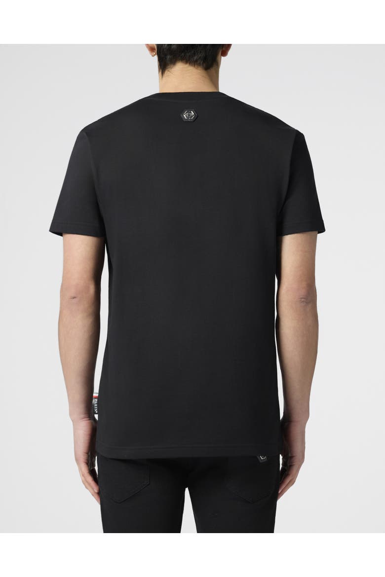 Round Neck T-Shirt Painted Skull Men, Alternate, color, black