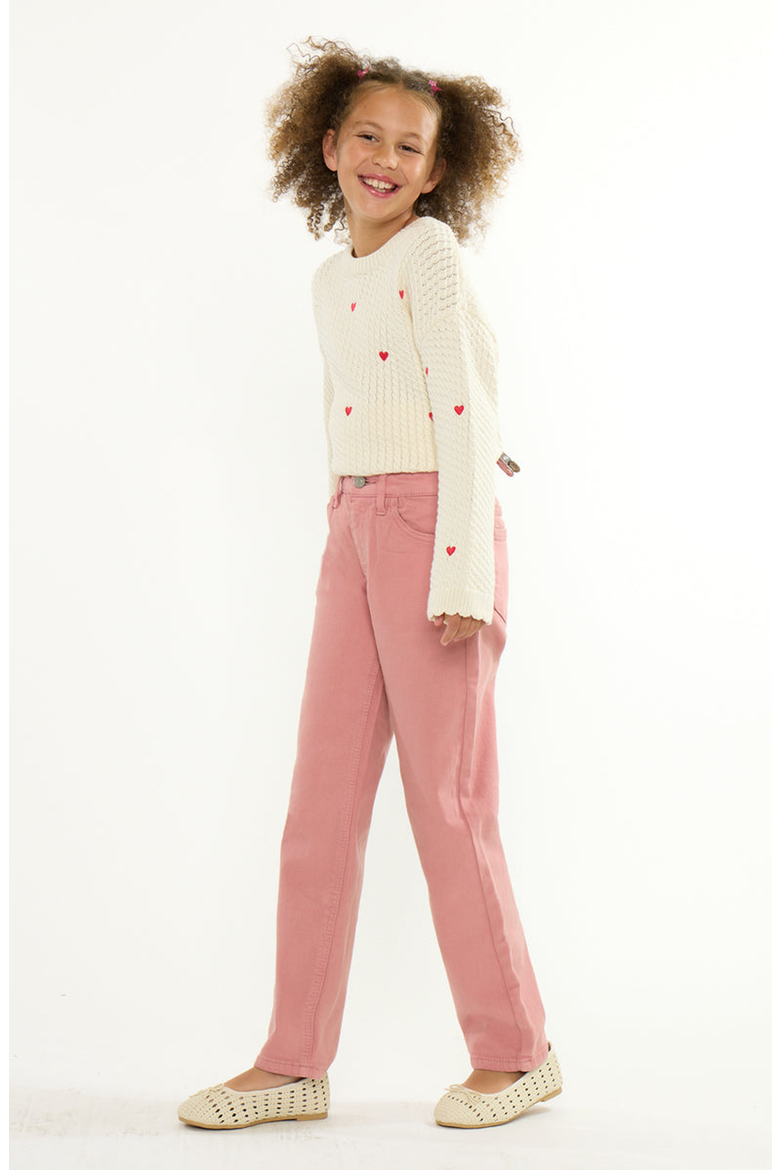 Uniqua 90's Ultra High Rise Straight Jeans, Alternate, color, Coral