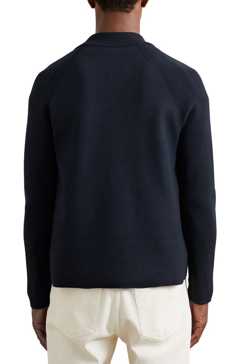 Reiss Fitzgerald Collared Full Button Cardigan, Alternate, color, Navy Blue