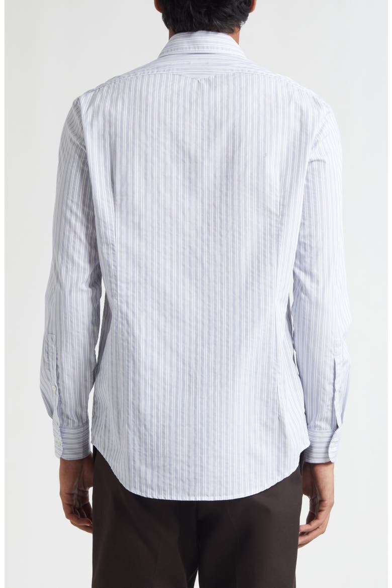 Genova Classic Stripe Cotton Button-Up Shirt, Alternate, color, ATLANTIC