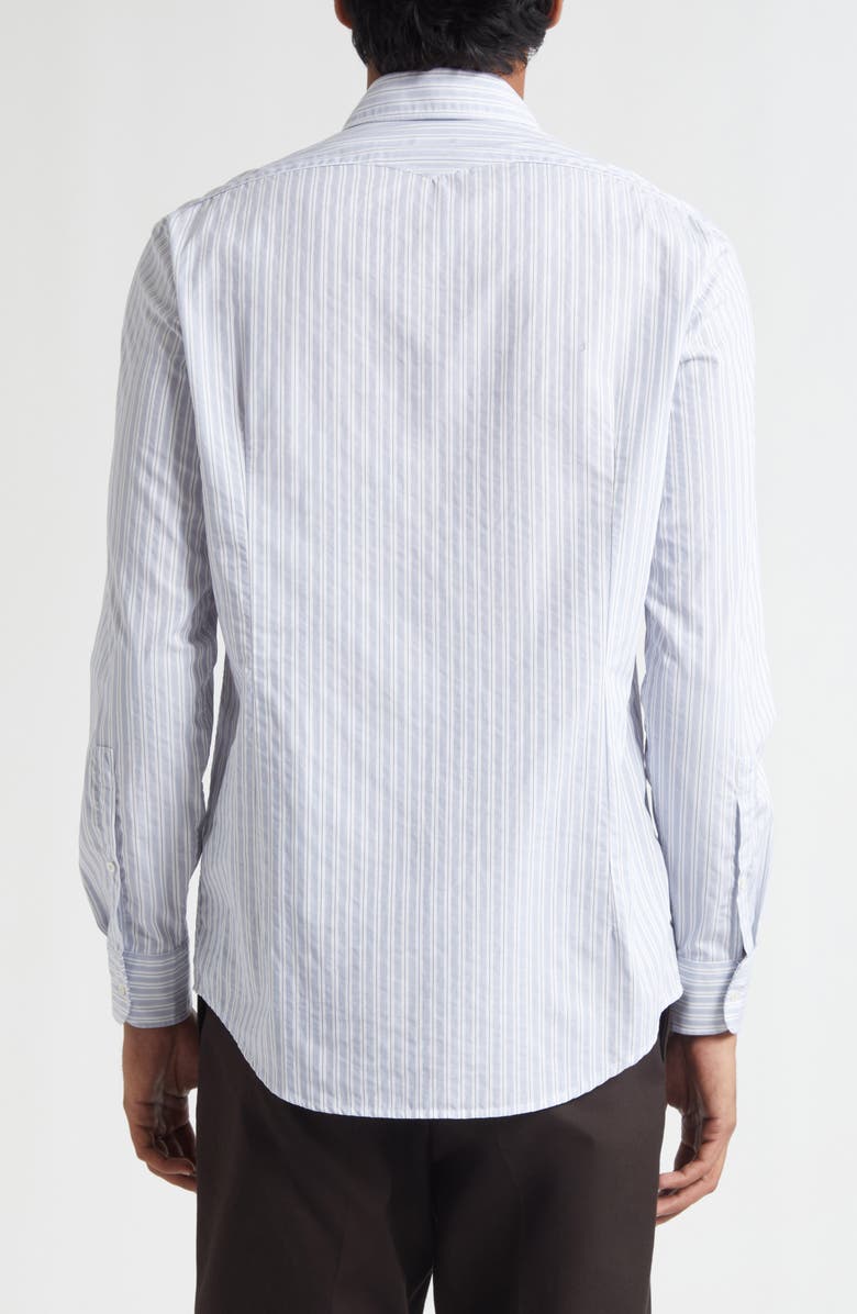 Massimo Alba Genova Classic Stripe Cotton Button-Up Shirt, Alternate, color, Atlantic
