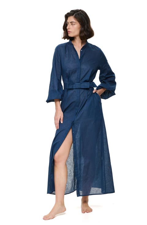 Modern Muse Belted Button Up Linen Dress Cover-Up