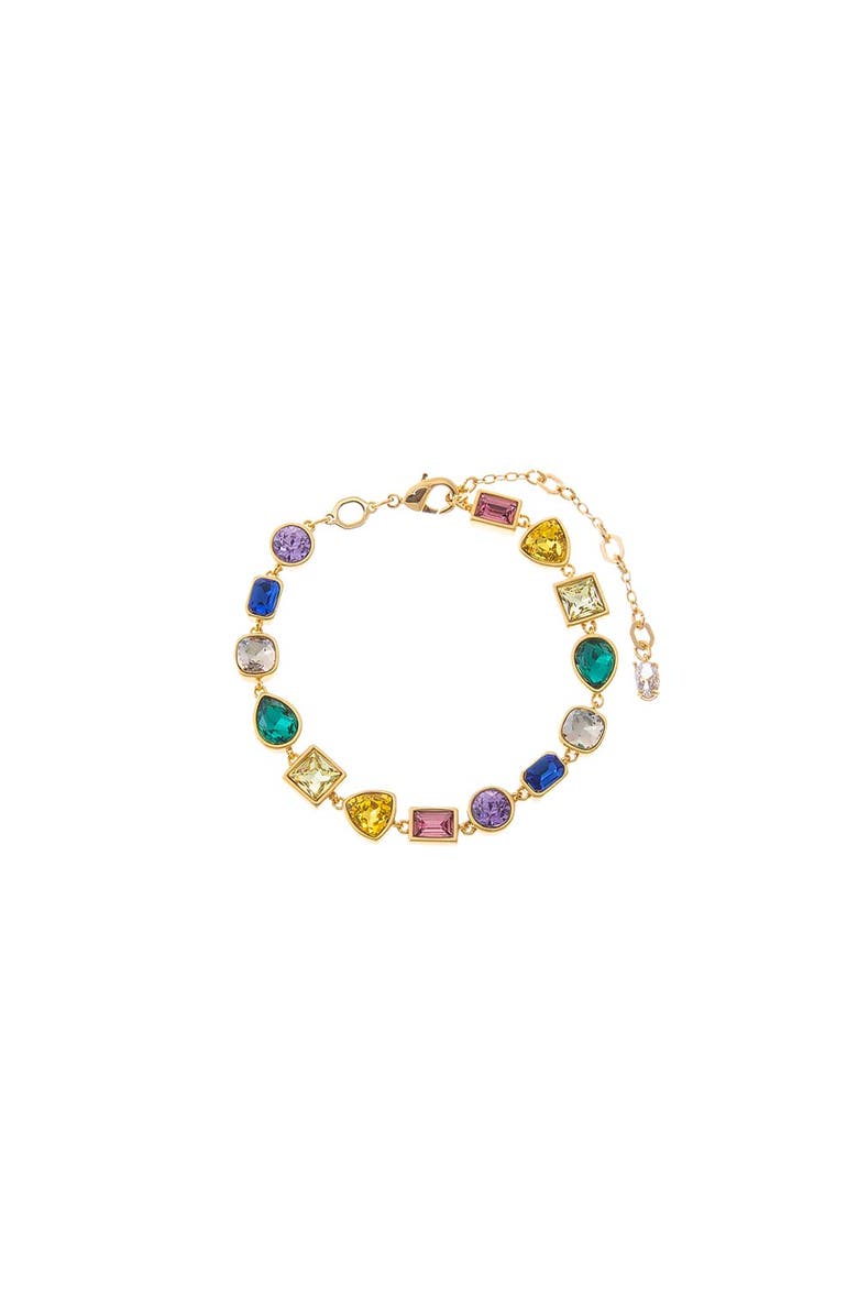 BY ADINA EDEN Rainbow Multi Shape Bezel Tennis Bracelet, Main, color, Multi-Color