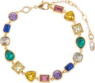 BY ADINA EDEN Rainbow Multi Shape Bezel Tennis Bracelet