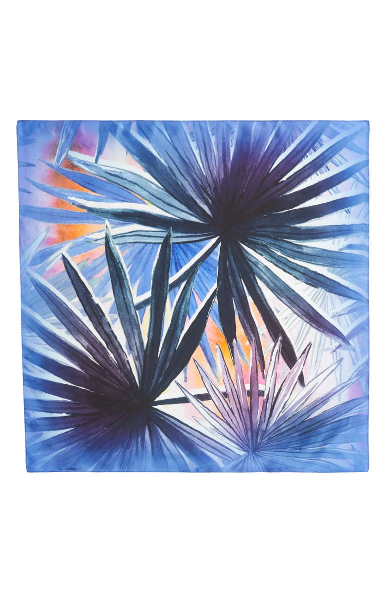Nordstrom Palm Print Silk Square Scarf, Alternate, color,