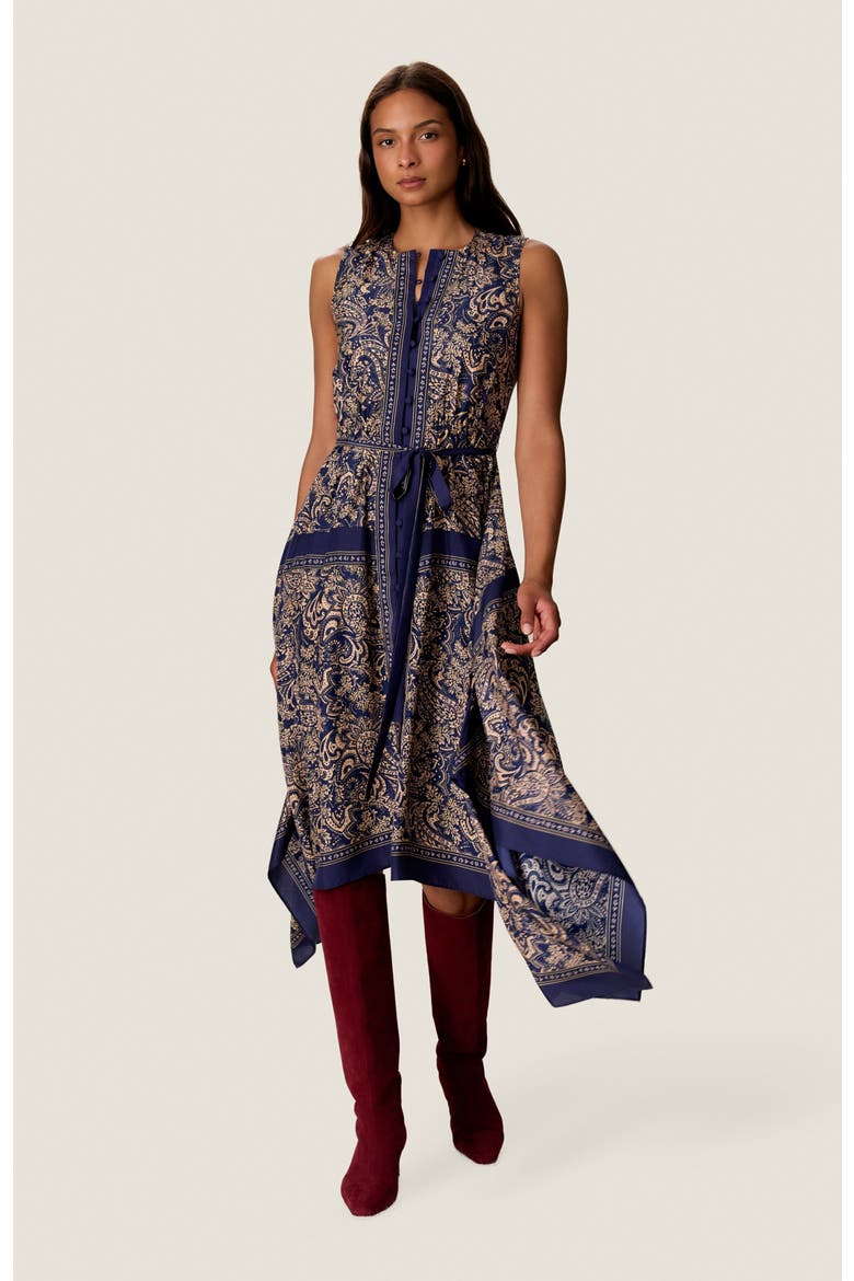 Wren Scarf Dress, Alternate, color, Maritime Multi