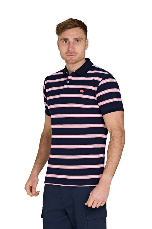 Raging Bull Trio Stripe Polo In Multi
