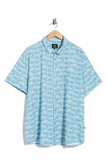 Lind Performance Print Short Sleeve Button Up Shirt