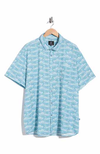 Lind Performance Print Short Sleeve Button Up Shirt