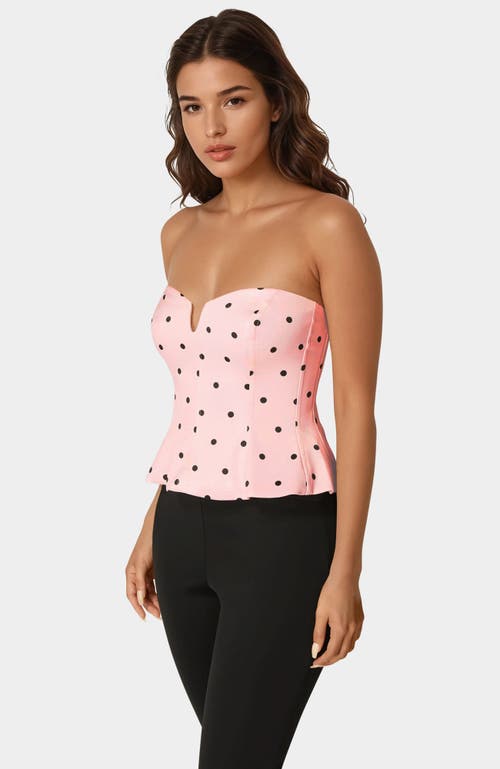 Bebe Rosette Satin Corset In Pink