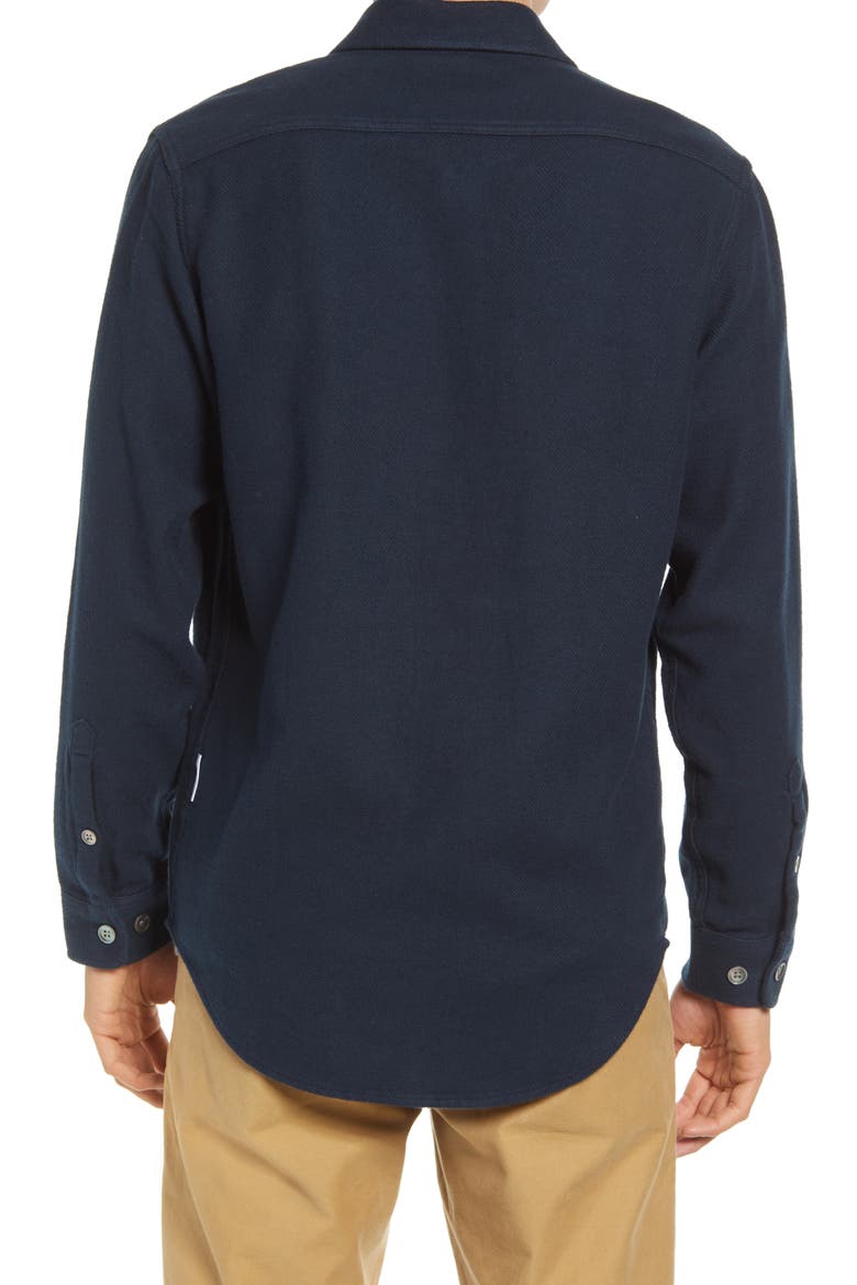 Alf 5146 Flannel Button-Down Shirt, Alternate, color, NAVY BLUE