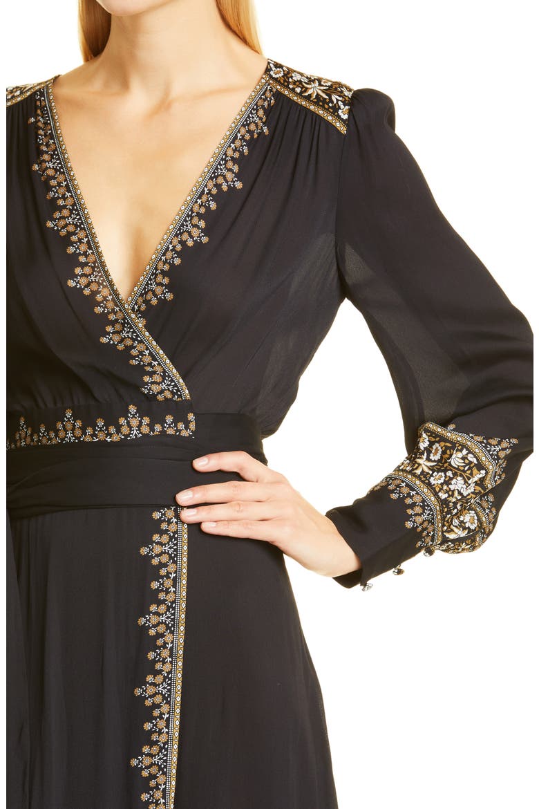 Blaise Border Print Long Sleeve Maxi Dress, Alternate, color, BLACK MULTI