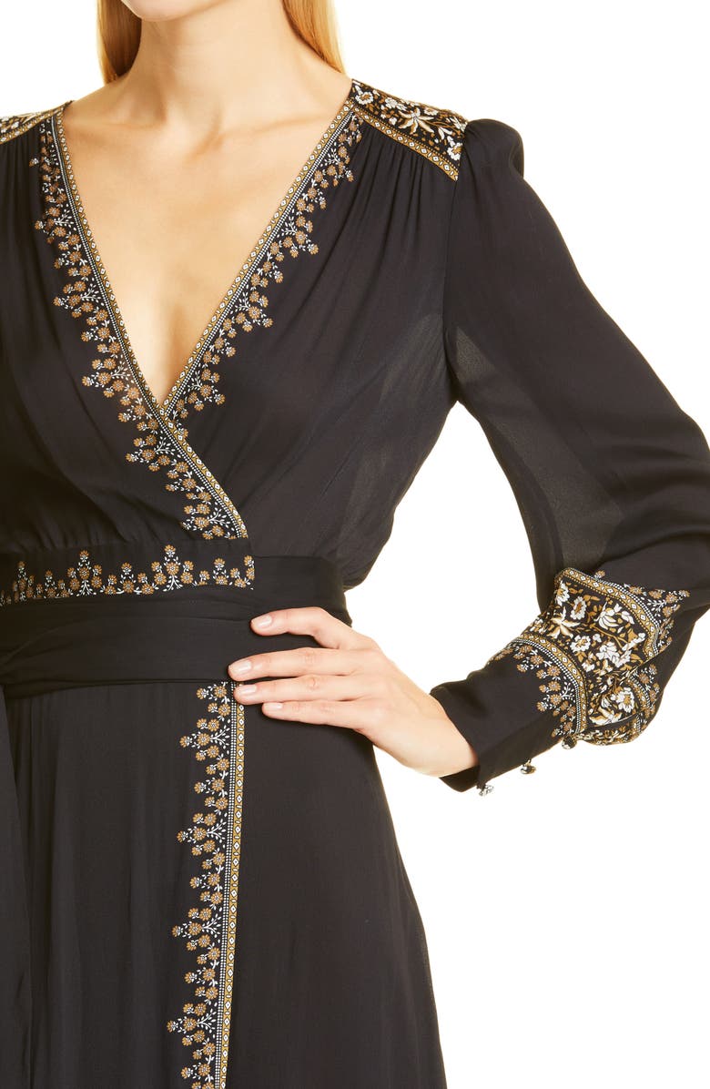 Veronica Beard Blaise Border Print Long Sleeve Maxi Dress, Alternate, color,