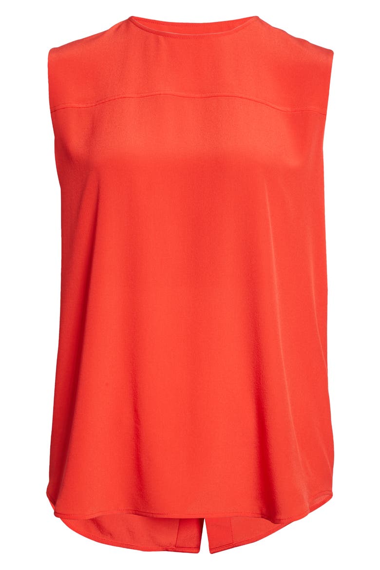 Harriet Sleeveless Silk Blouse, Alternate, color, BRIGHT RED