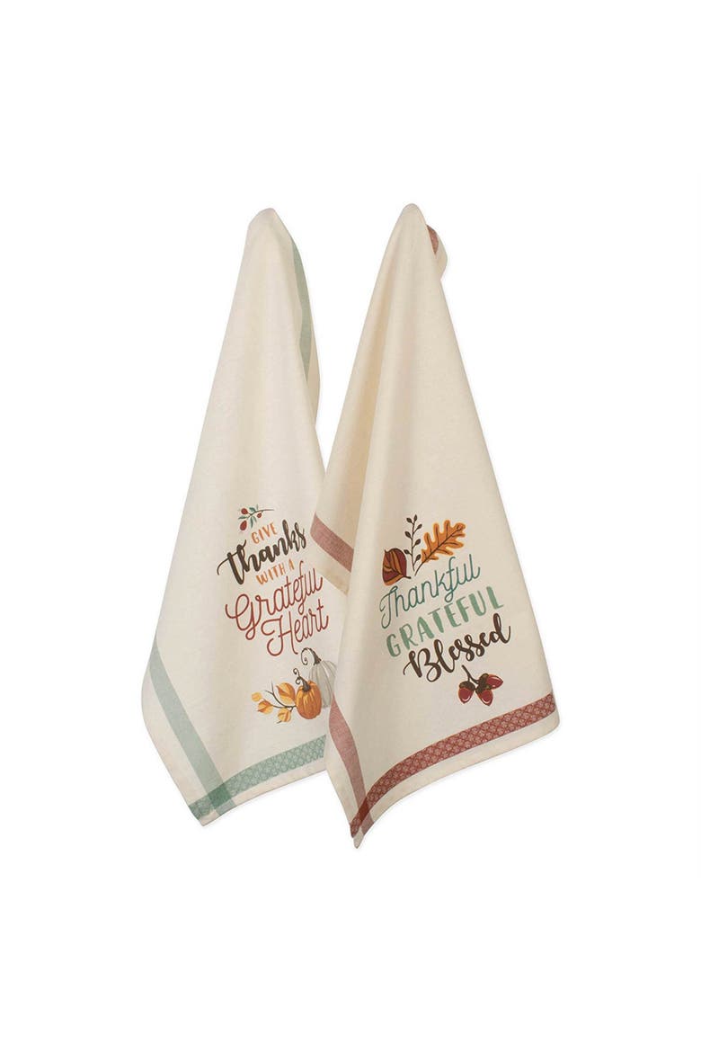 Asst Grateful Fall Printed Dishtowel Set/2, Main, color, Grateful Fall