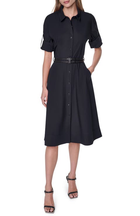 Long Sleeve Stretch Cotton Shirtdress
