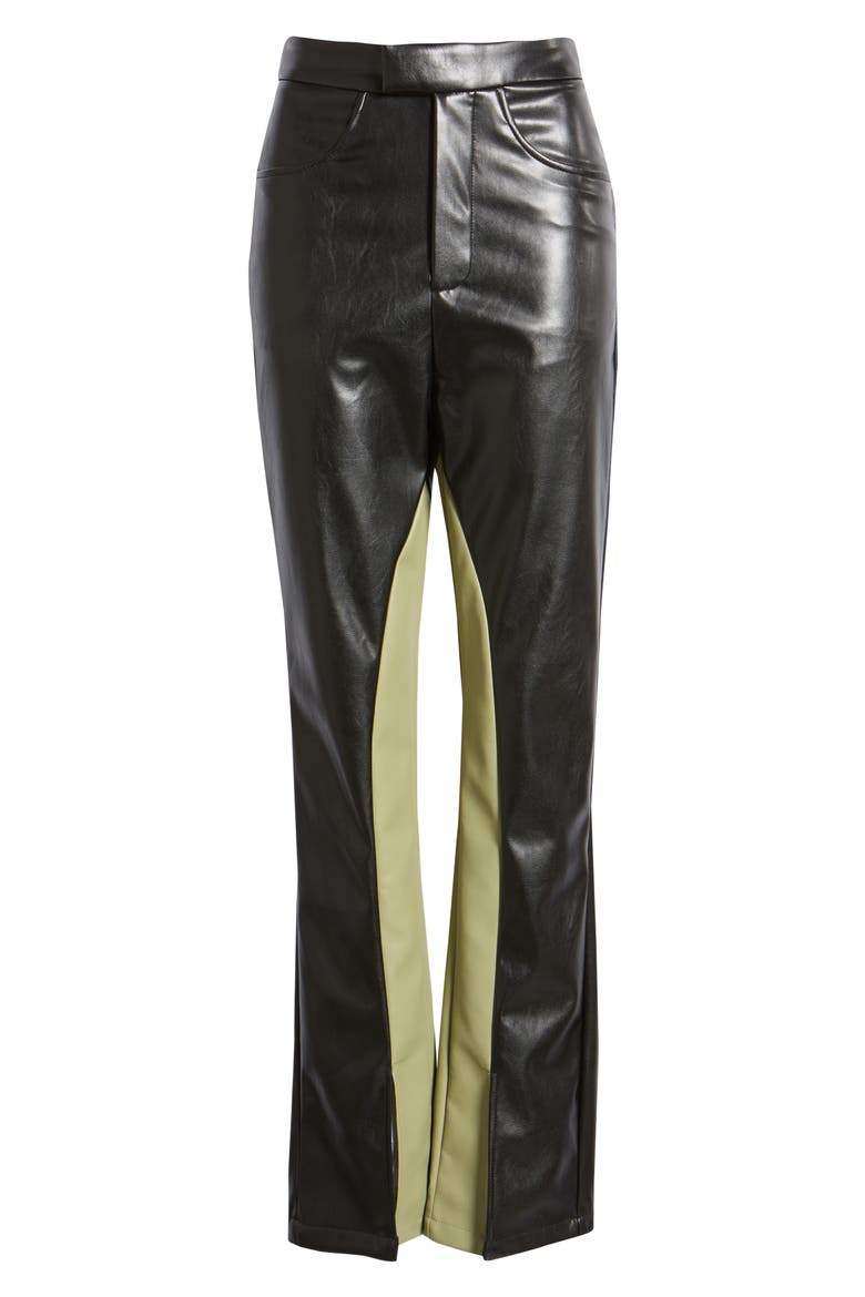 High Waist Faux Leather Pants, Alternate, color, BLACK