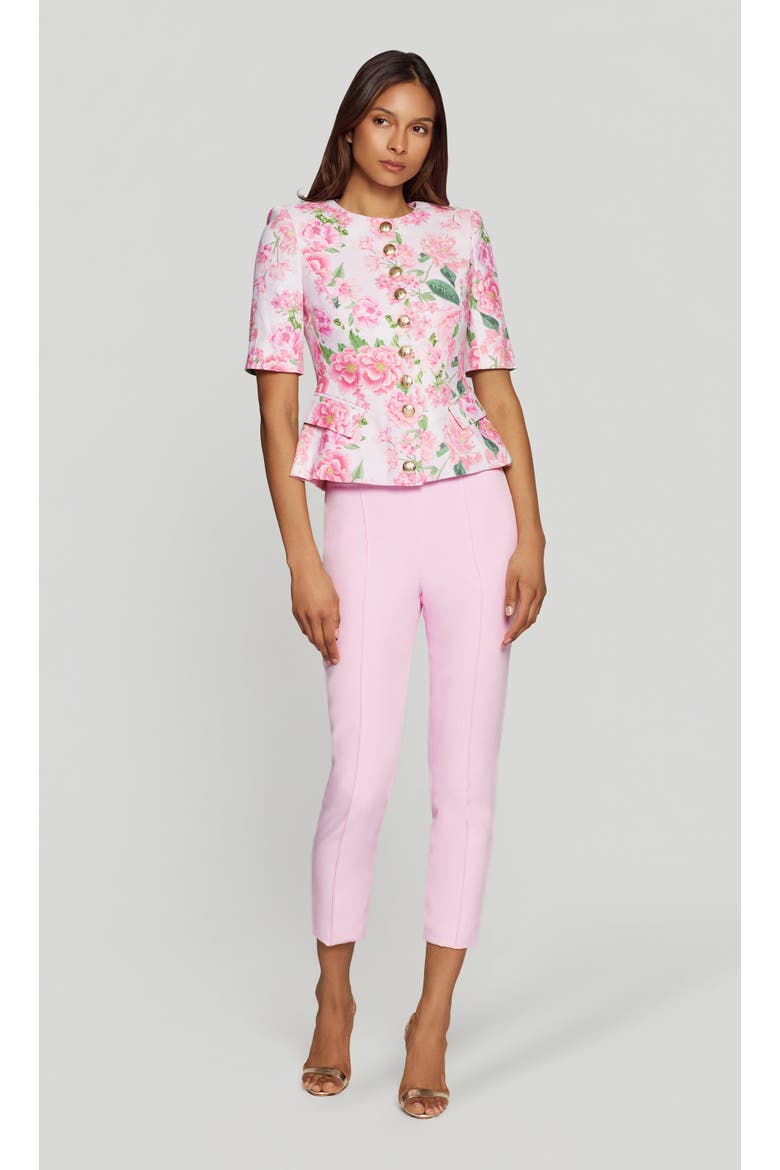 Adriana Floral Linen Jacket, Alternate, color, pink, Floral
