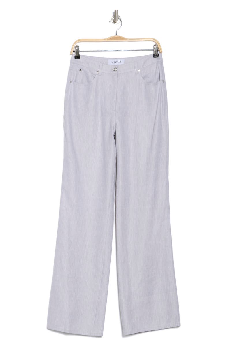 Derek Lam 10 Crosby Larissa Linen Blend Pants, Alternate, color, Pale Grey