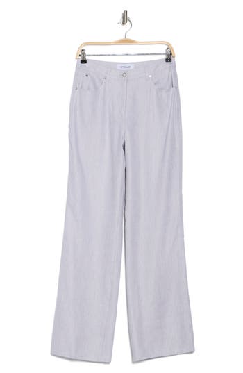 Derek Lam 10 Crosby Larissa Linen Blend Pants In Pale Grey