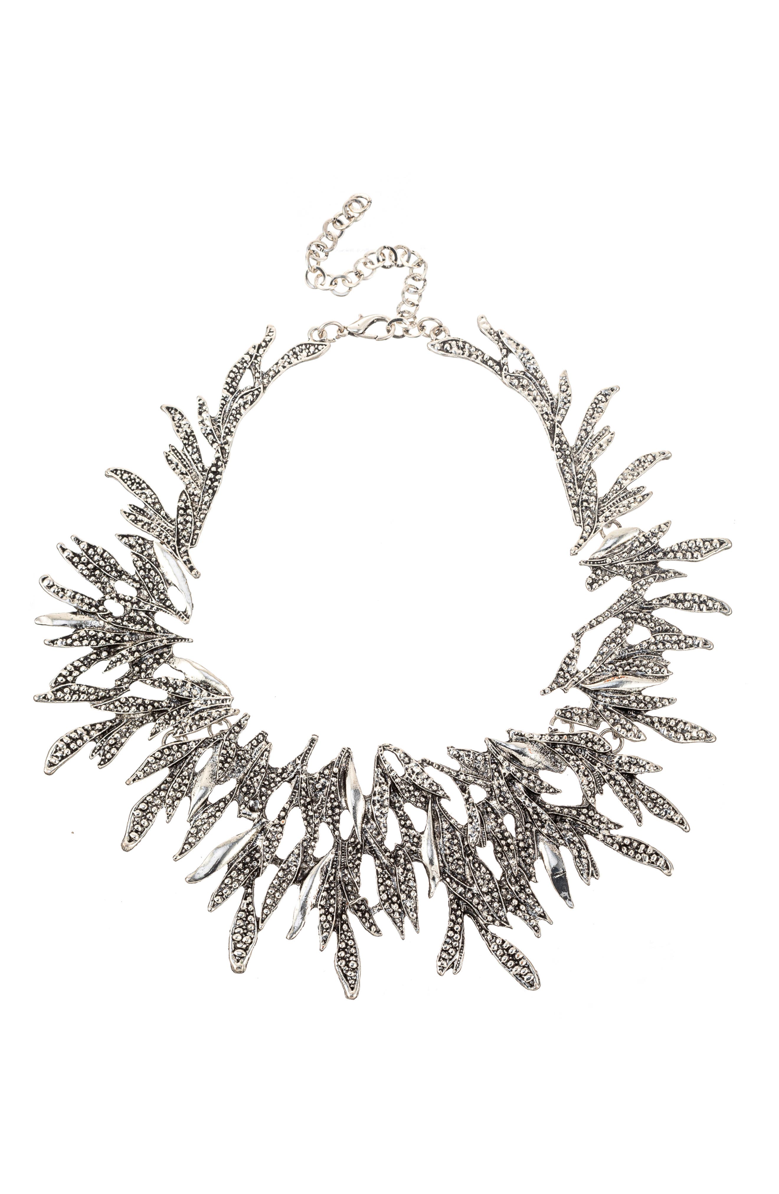 EYE CANDY LOS ANGELES Silver Fall Statement Necklace