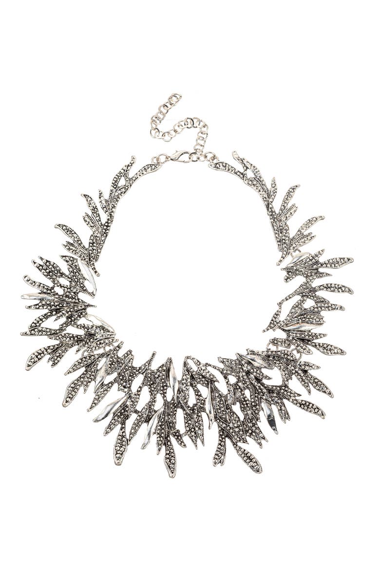 Silver Fall Statement Necklace, Main, color, SILVER