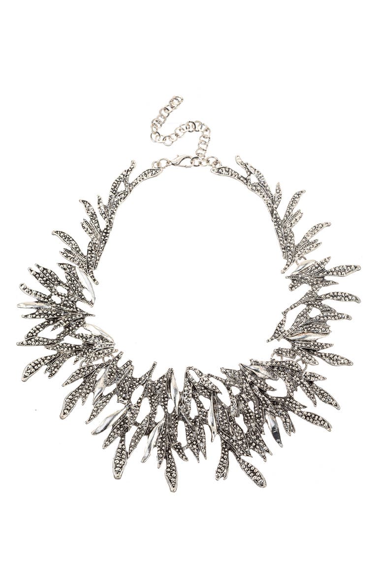 EYE CANDY LOS ANGELES Silver Fall Statement Necklace, Main, color, Silver