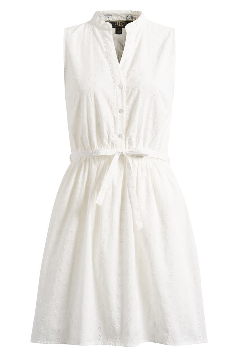 Broderie Mini Shirtdress, Alternate, color, WHITE