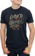 Slayer Men's Slayer Demon Faces Distressed  Graphic T-Shirt