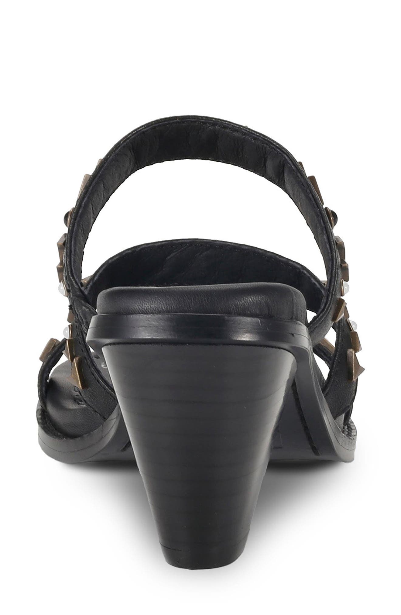 Estelle Studded Strappy Slide Sandal, Alternate, color, BLACK
