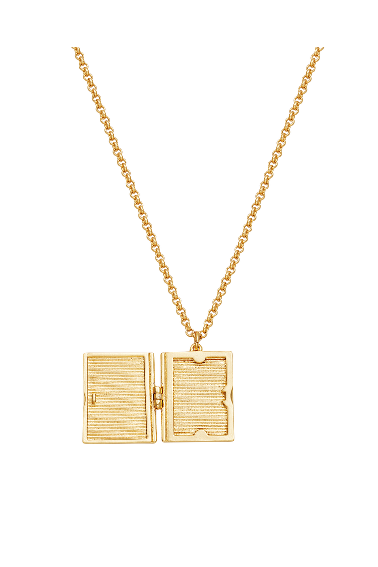 White English Rose Locket Necklace, Alternate, color, Gold