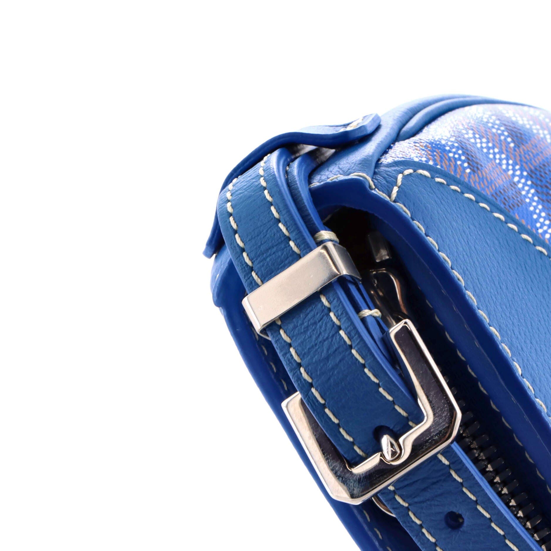 Pre-Owned Goyard Hirondelle Shoulder Bag Coated Canvas and Leather, Alternate, color, Blue