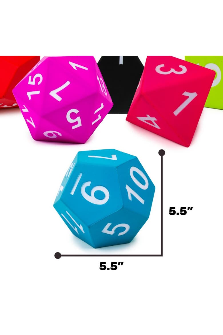 Giant Roleplaying Game Foam 6 Piece Dice Set, Alternate, color, Multicolored