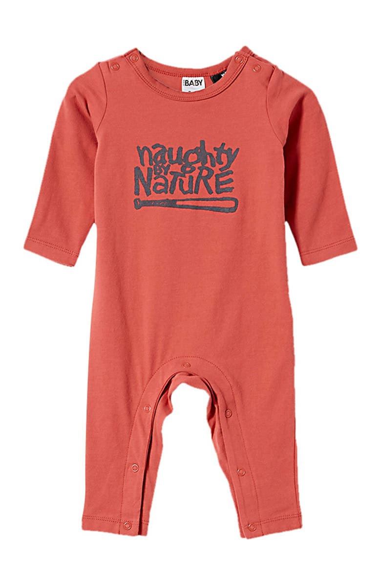 Cotton On The Long Sleeve Snap Romper, Main, color,