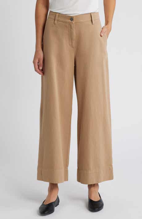 Eileen Fisher High Waist Wide Leg Ankle Pants